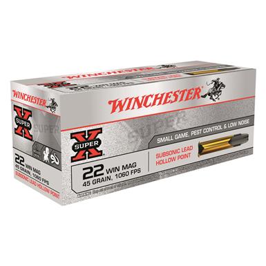 Winchester Super-X Subsonic, .22 WMR, JHP, 45 Grain, 50 Rounds