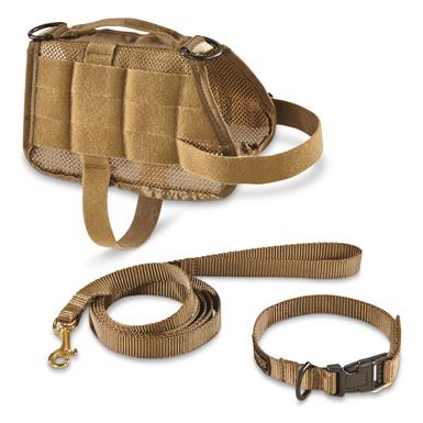 United States Tactical Flash Bang Small Dog Vest, Collar and Leash Set