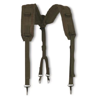 U.S. Military Surplus Individual Equipment Belt LC-1 Suspenders, 2 Pack, Used