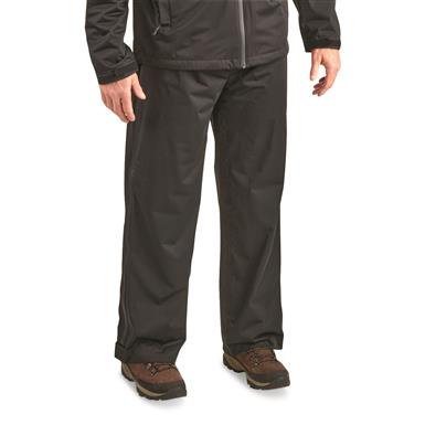 Guide Gear Men's Stretch Waterproof Packable Rain Pants, Black