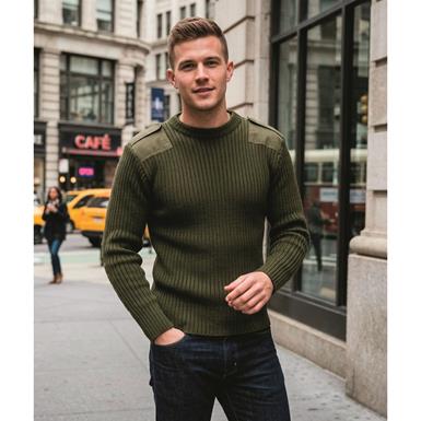 USMC Military Surplus Wool Commando Sweater, New