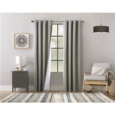 Commonwealth Home Fashions Thermaplus Bedford Blackout Curtain Panel Set