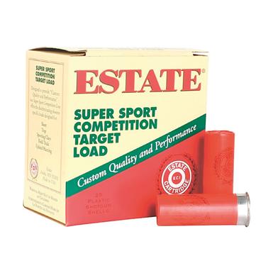 Estate Cartridge Super Sport Competition Target Shotshells, 12 Gauge, 2 3/4", 1 1/8 oz., 25 Rounds