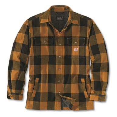 Carhartt Men's Relaxed Fit Heavyweight Flannel Sherpa-lined Shirt Jacket