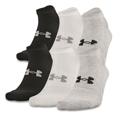 Under Armour Men's Training Cotton No-show Socks, 6 Pairs