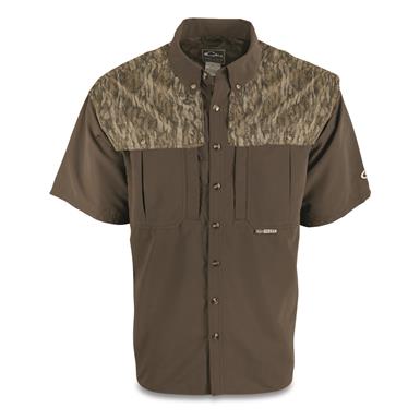 Drake Waterfowl Men's Vented Wingshooter's Shirt, Short Sleeve, Two-tone Camo