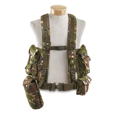 Romanian Military Surplus Canvas and Leather Combat Vest, New
