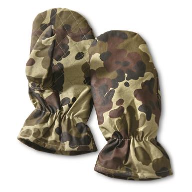 Romanian Military Surplus Fleece Lined Camo Mittens, 2 Pack, New