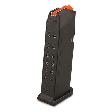 Glock 19 Gen5 OEM Magazine, 9mm, 15 Rounds, Orange Follower