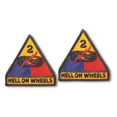 U.S. Military Surplus 2nd Armored Division Class A Patches, 2 Pack, New