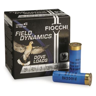 Fiocchi Field Dynamics Dove Loads, 16 Gauge, 2 3/4", 1 oz. Shotshells, 25 Rds.