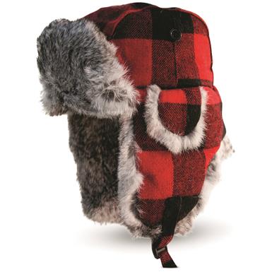 Eskimo Plaid Alaskan Fur Insualted Hat