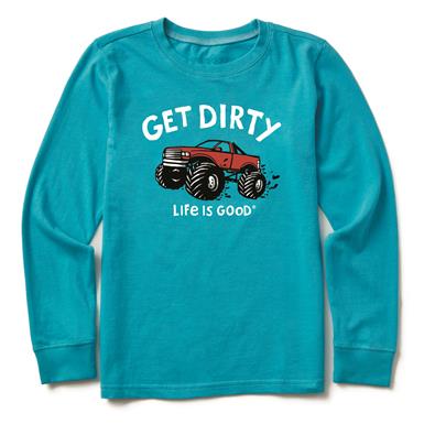 Life is Good Kids' Get Dirty Truck Long-Sleeve Crusher Tee