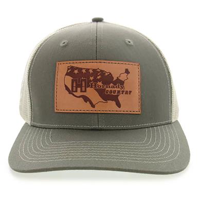 Hornady Men's Country Logo Trucker Cap, Leather Patch Logo