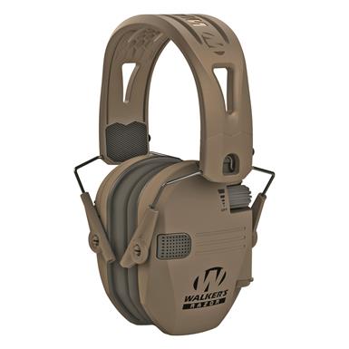Walker's Razor Tacti-Grip FDE Hearing Protection Muffs, 23 dB NRR