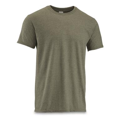 U.S. Military Surplus Combat T-Shirts, 12 Pack, Heather Green, New