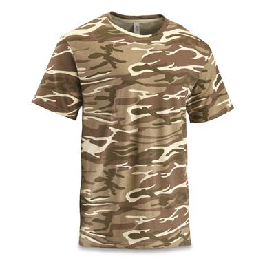 U.S. Military Surplus Sand Woodland T-Shirts, 12 Pack, New