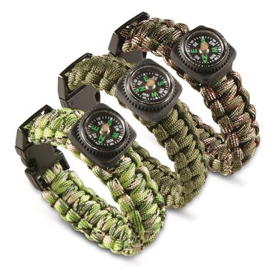Military Style Paracord Bracelet with Compass