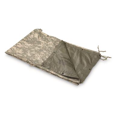 U.S. Military Surplus Reversible Waterproof Field Tarp, 90" x 80", New