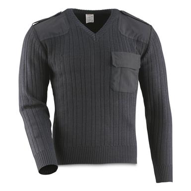 Czech Republic Military Surplus Wool Blend V-Neck AF Commando Sweater, Like New