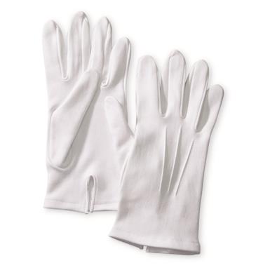 German Military Surplus Formal White Parade Gloves, 4 Pairs, New