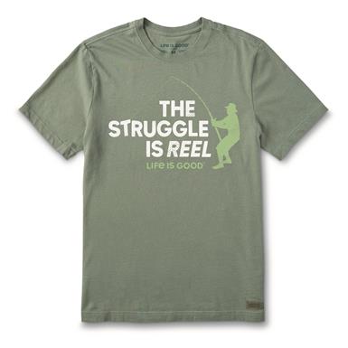 Life is Good Men's The Struggle is Reel Crusher Lite T-shirt