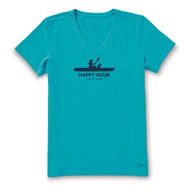 Life Is Good Women's Happy Hour Kayak Crusher V-neck T-shirt