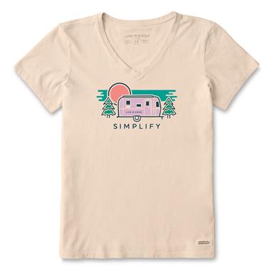 Life Is Good Women's Simplify Camper Crusher Vee Shirt