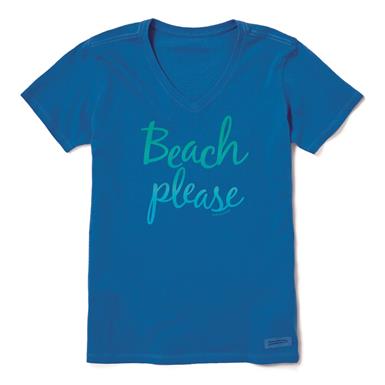 Life Is Good Women's Beach Please Crusher Lite Vee Shirt