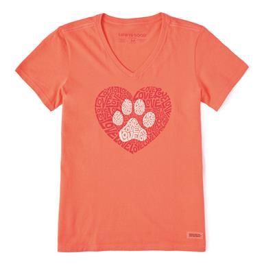Life Is Good Women's Animal Heart Crusher Lite Vee Shirt