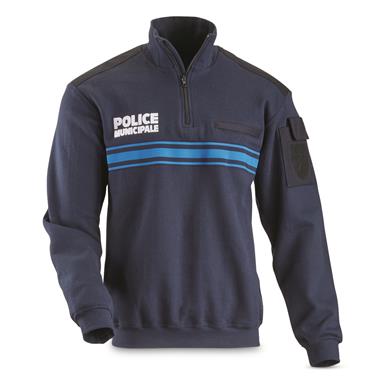 French Police Surplus Quarter Zip Pullover, New