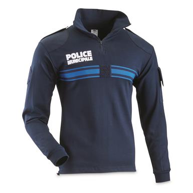 French Police Surplus Long Sleeve Quarter Zip Pullover, New