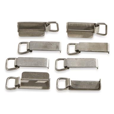 German Military Surplus Aluminum Belt Keepers, 8 Pack, Like New
