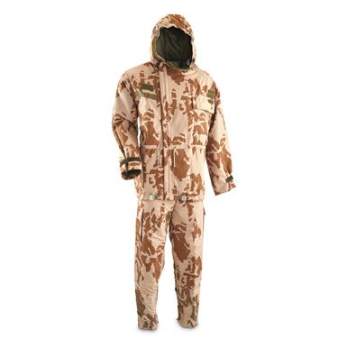Czech Republic Military Surplus Desert Camo NBC Suit, Sealed in Bag, New