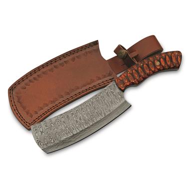 SZCO 12" Damascus Red Twisted Cleaver