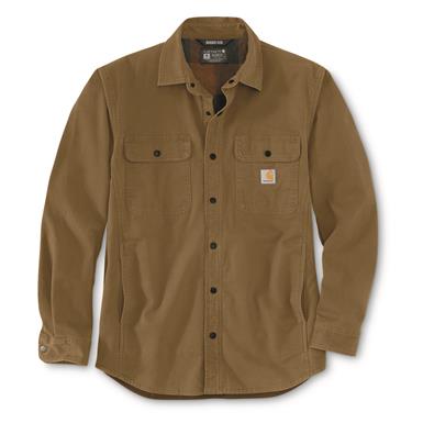 Carhartt Men's Rugged Flex Relaxed Fit Canvas Fleece-lined Shirt Jacket