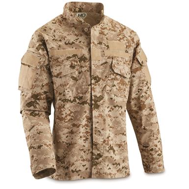 HQ ISSUE U.S. Military Style Ripstop BDU Jacket, AOR Camo
