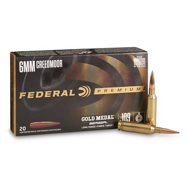 Federal Gold Medal Berger, 6mm Creedmoor, LRHT, 109 Grain, 20 Rounds