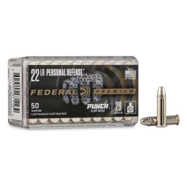 Federal Premium Personal Defense, .22LR, Punch Flat Nose, 29 Grain, 50 Rounds