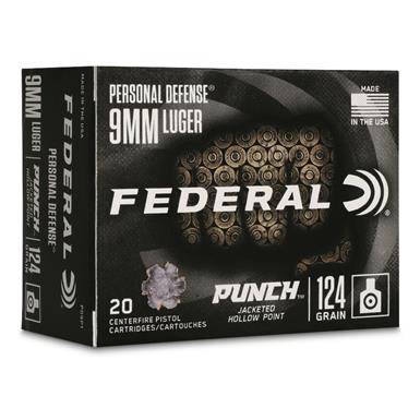 Federal Premium Personal Defense Punch, 9mm, JHP, 124 Grain, 20 Rounds