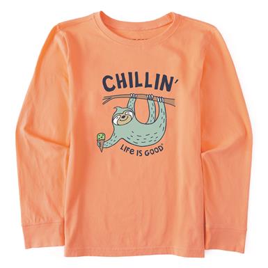 Life is Good Kids' Chillin Sloth Long Sleeve Crusher Shirt