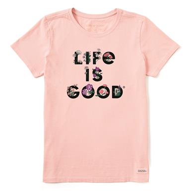 Life is Good Women's LIG Stack Flower Crusher Lite Vee Shirt