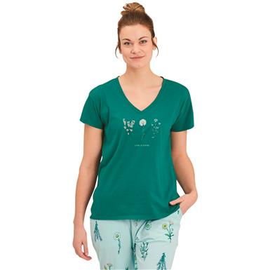 Life is Good Women's Detailed Wildflower Short Sleeve Sleep Shirt