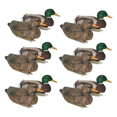 Mayhem Decoys Mallard Flocked Head Floater Duck Decoys, 12 Pack