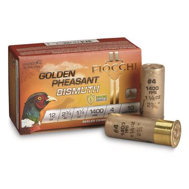 Fiocchi Golden Pheasant Bismuth, 12 Gauge, 3", 1 1/4 oz., 10 Rounds