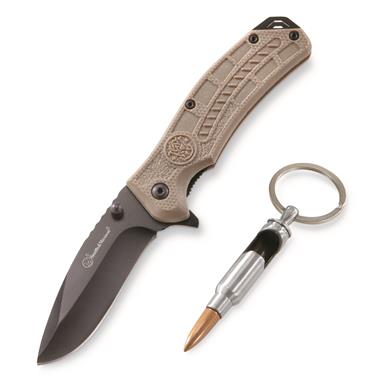 Smith & Wesson HRT Spring Assist Knife with Bottle Opener Keychain