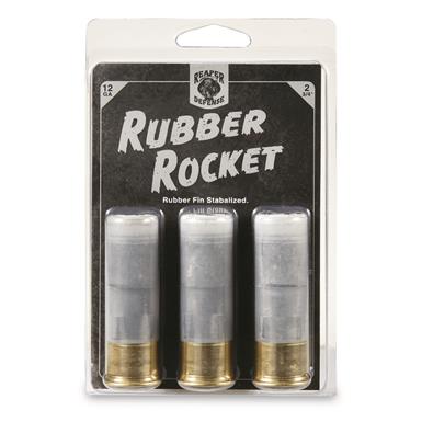 Reaper Rubber Rocket, 12 Gauge, 2 3/4", Rubber Projectile, 3 Rounds