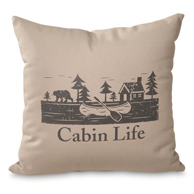 Wooded River Cabin Life Decorative Pillow