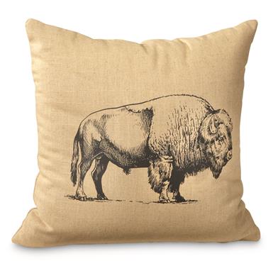 Wooded River Buffalo Decorative Pillow