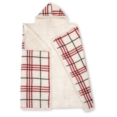 Safdie & Co. Reversible Hooded Throw Blanket, Plaid
